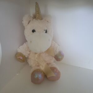 Kellytoy Plush Unicorn with Cream and Gold Details